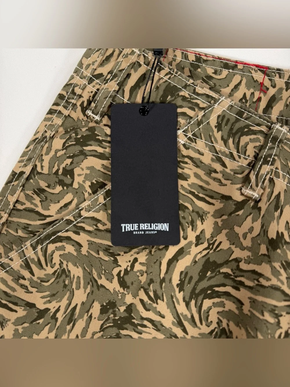 NWT True Religion Mens Size 34x32 Abstract Camo SN Cargo Pants Swirl Green $129